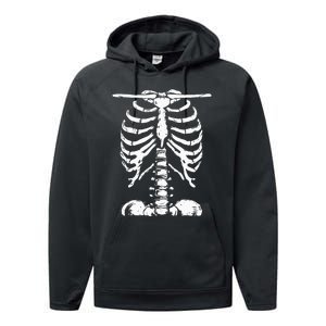 Skeleton Rib Cage Gifts  Halloween Costume Performance Fleece Hoodie