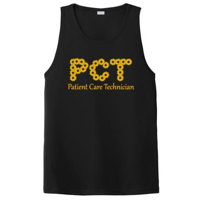 Sunflowers Retro Chic Letters Pct Patient Care Technician Gift PosiCharge Competitor Tank