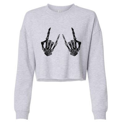 Skeleton Rocker Costume Graphic Gift Halloween Gift Great Gift Cropped Pullover Crew