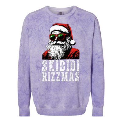 Skibidi Rizzmas Christmas Rizz Santa Claus Colorblast Crewneck Sweatshirt