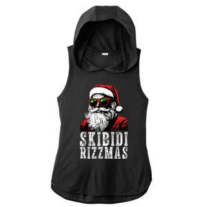 Skibidi Rizzmas Christmas Rizz Santa Claus Ladies PosiCharge Tri-Blend Wicking Draft Hoodie Tank