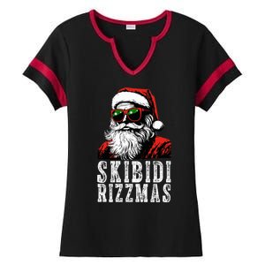 Skibidi Rizzmas Christmas Rizz Santa Claus Ladies Halftime Notch Neck Tee