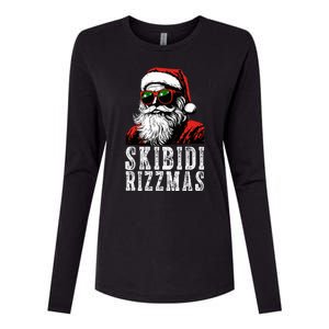 Skibidi Rizzmas Christmas Rizz Santa Claus Womens Cotton Relaxed Long Sleeve T-Shirt