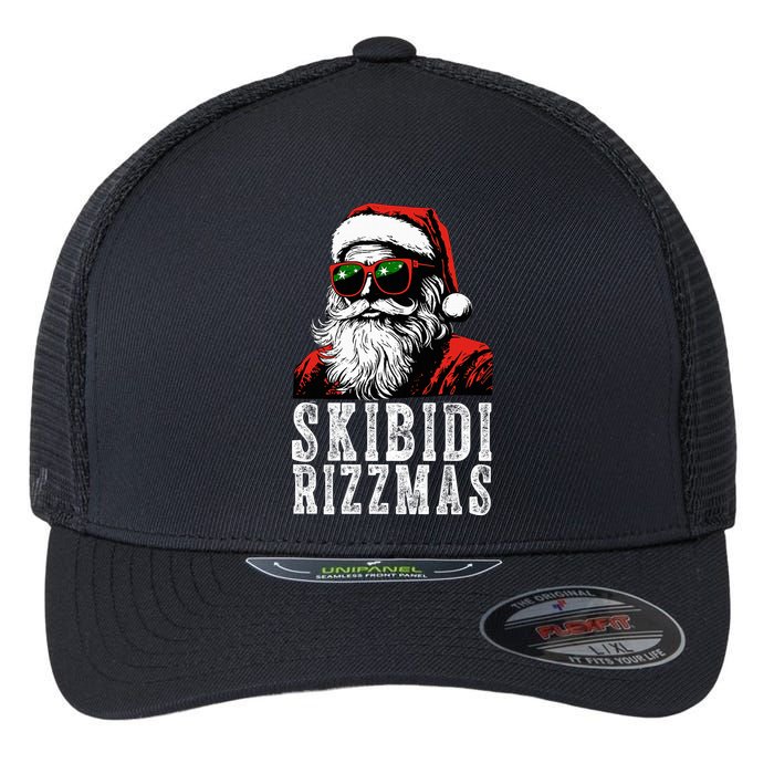 Skibidi Rizzmas Christmas Rizz Santa Claus Flexfit Unipanel Trucker Cap