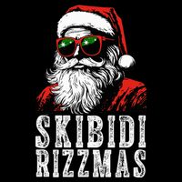 Skibidi Rizzmas Christmas Rizz Santa Claus Flexfit Unipanel Trucker Cap