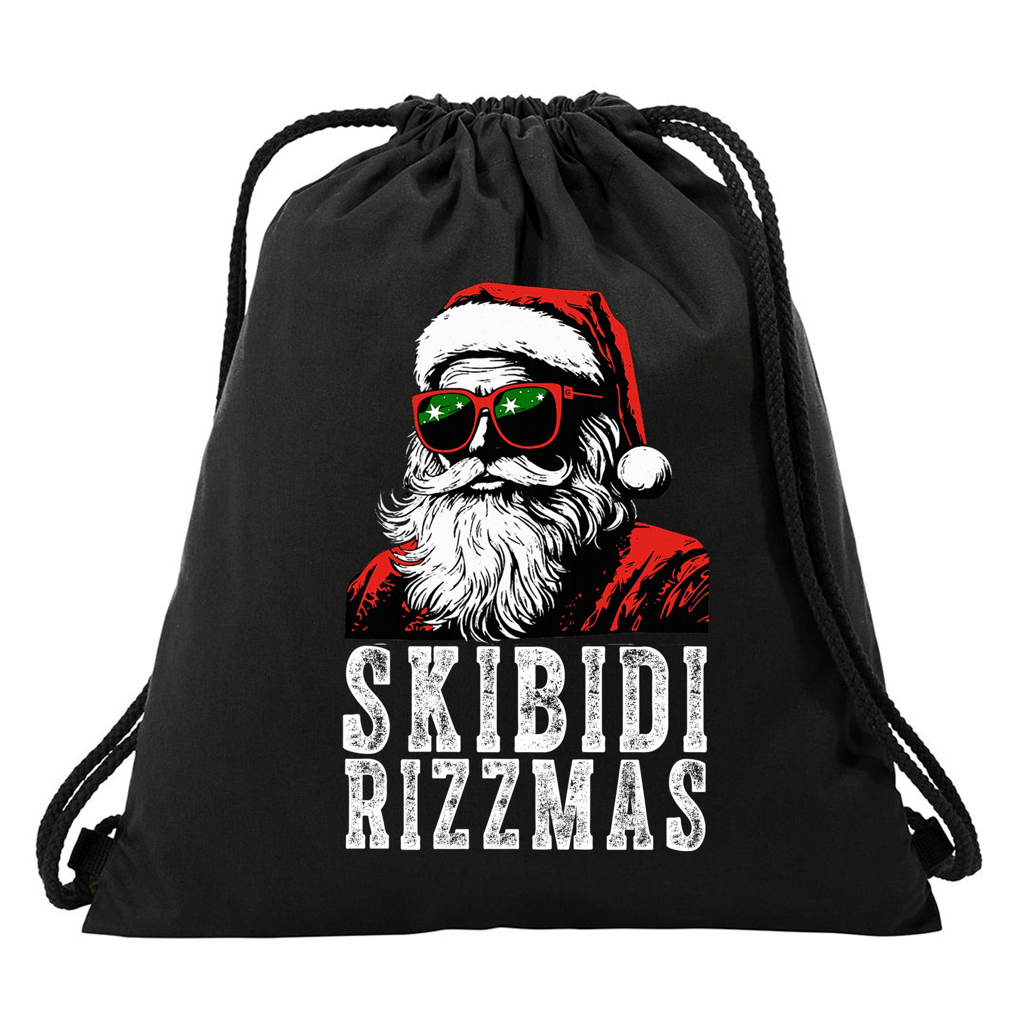 Skibidi Rizzmas Christmas Rizz Santa Claus Drawstring Bag