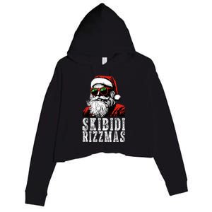 Skibidi Rizzmas Christmas Rizz Santa Claus Crop Fleece Hoodie