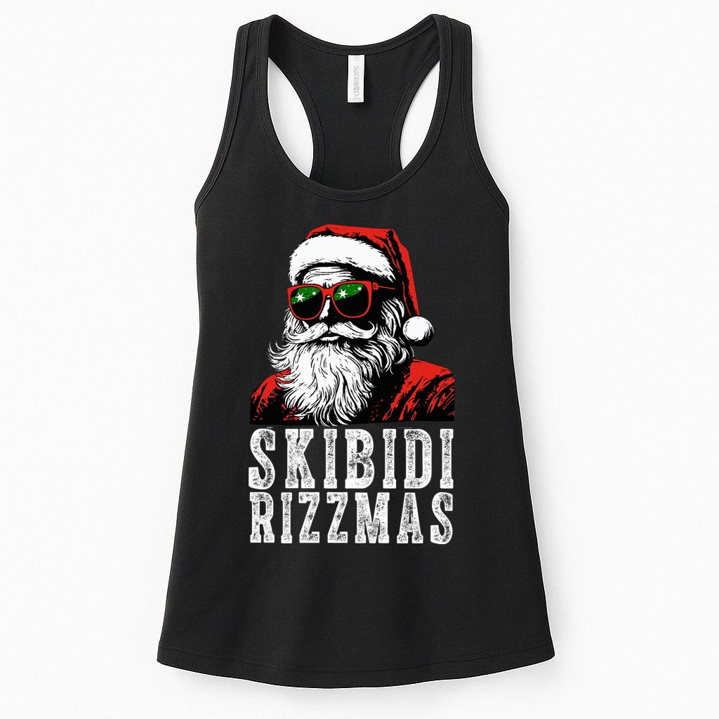 Skibidi Rizzmas Christmas Rizz Santa Claus Womens Tank Top