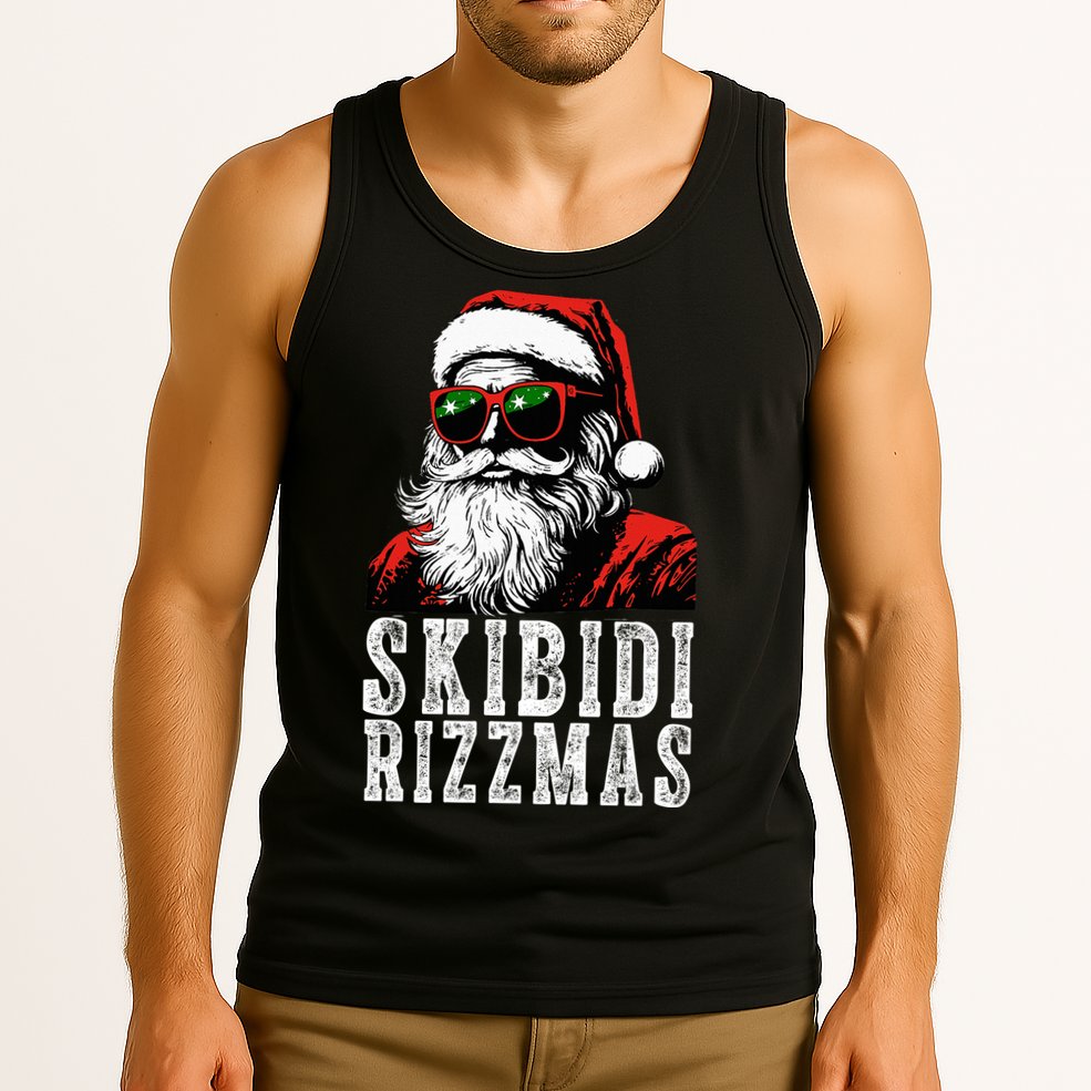 Skibidi Rizzmas Christmas Rizz Santa Claus Tank Top