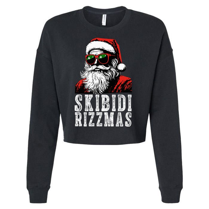 Skibidi Rizzmas Christmas Rizz Santa Claus Cropped Pullover Crew