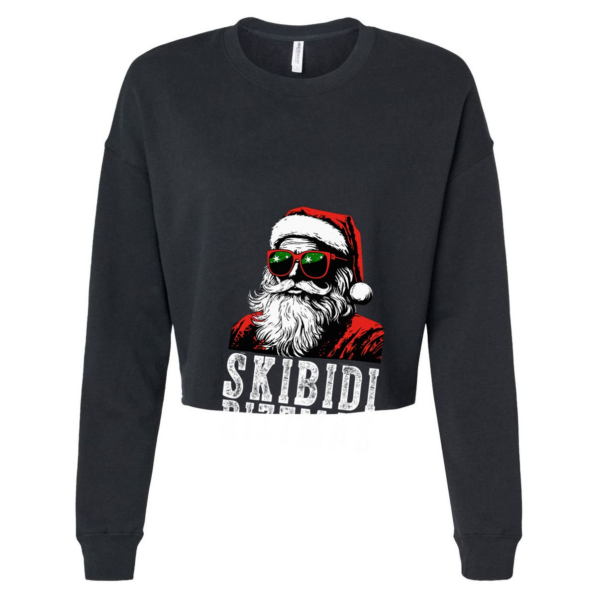 Skibidi Rizzmas Christmas Rizz Santa Claus Cropped Pullover Crew