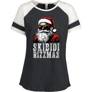 Skibidi Rizzmas Christmas Rizz Santa Claus Enza Ladies Jersey Colorblock Tee