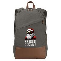 Skibidi Rizzmas Christmas Rizz Santa Claus Cotton Canvas Backpack
