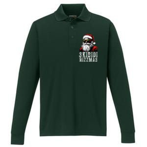 Skibidi Rizzmas Christmas Rizz Santa Claus Performance Long Sleeve Polo