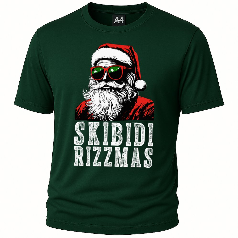 Skibidi Rizzmas Christmas Rizz Santa Claus Cooling Performance Crew T-Shirt