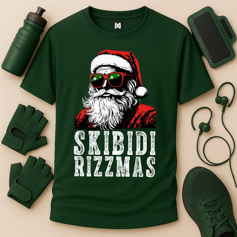 Skibidi Rizzmas Christmas Rizz Santa Claus Cooling Performance Crew T-Shirt