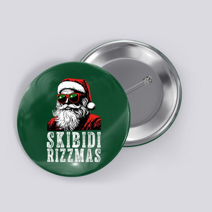 Skibidi Rizzmas Christmas Rizz Santa Claus Button