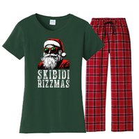 Skibidi Rizzmas Christmas Rizz Santa Claus Women's Flannel Pajama Set