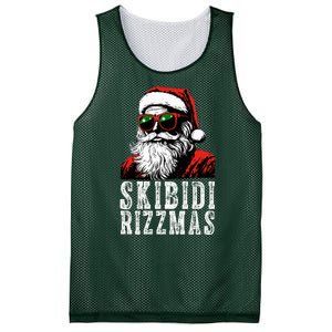 Skibidi Rizzmas Christmas Rizz Santa Claus Mesh Reversible Basketball Jersey Tank