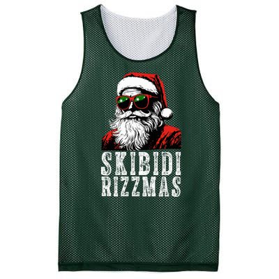 Skibidi Rizzmas Christmas Rizz Santa Claus Mesh Reversible Basketball Jersey Tank