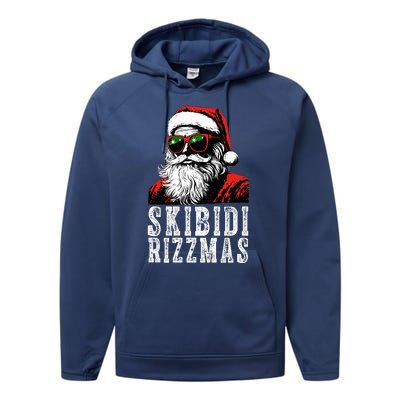 Skibidi Rizzmas Christmas Rizz Santa Claus Performance Fleece Hoodie