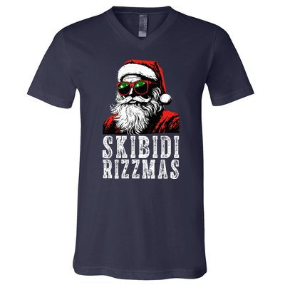 Skibidi Rizzmas Christmas Rizz Santa Claus V-Neck T-Shirt