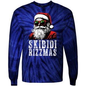 Skibidi Rizzmas Christmas Rizz Santa Claus Tie-Dye Long Sleeve Shirt