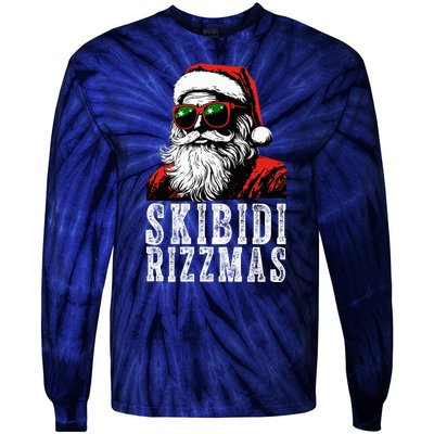 Skibidi Rizzmas Christmas Rizz Santa Claus Tie-Dye Long Sleeve Shirt