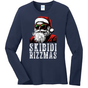 Skibidi Rizzmas Christmas Rizz Santa Claus Ladies Long Sleeve Shirt