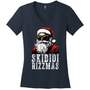 Skibidi Rizzmas Christmas Rizz Santa Claus Women's V-Neck T-Shirt