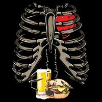 Skeleton Rib Cage Beer Burger Xray Funny Halloween Gift Wool Snapback Cap
