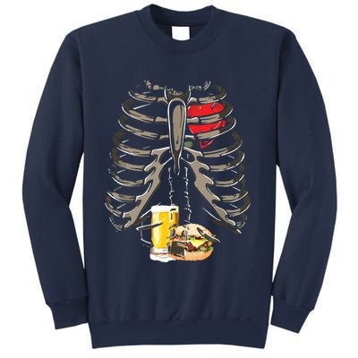 Skeleton Rib Cage Beer Burger Xray Funny Halloween Gift Sweatshirt