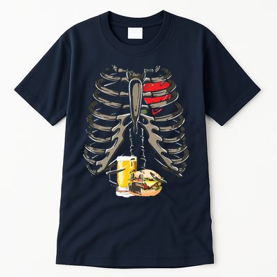 Skeleton Rib Cage Beer Burger Xray Funny Halloween Gift Tall T-Shirt