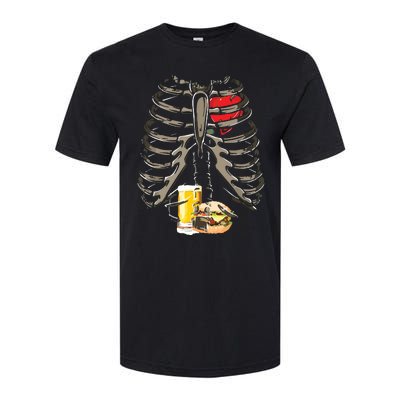 Skeleton Rib Cage Beer Burger Xray Funny Halloween Gift Softstyle® CVC T-Shirt