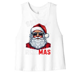 Skibid.I Rizzmas Christmas Rizz Santa Claus Charisma Xmas Women's Racerback Cropped Tank