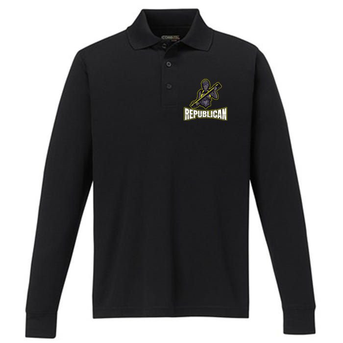 Strategic Republican Commander Performance Long Sleeve Polo