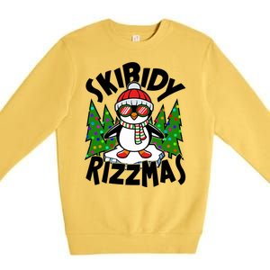 Skibidy Rizzmas Christmas Rizz Penguin Meme Premium Crewneck Sweatshirt