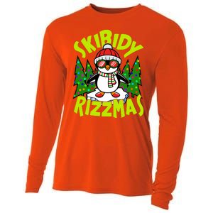 Skibidy Rizzmas Christmas Rizz Penguin Meme Cooling Performance Long Sleeve Crew