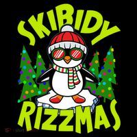 Skibidy Rizzmas Christmas Rizz Penguin Meme Flexfit Unipanel Trucker Cap
