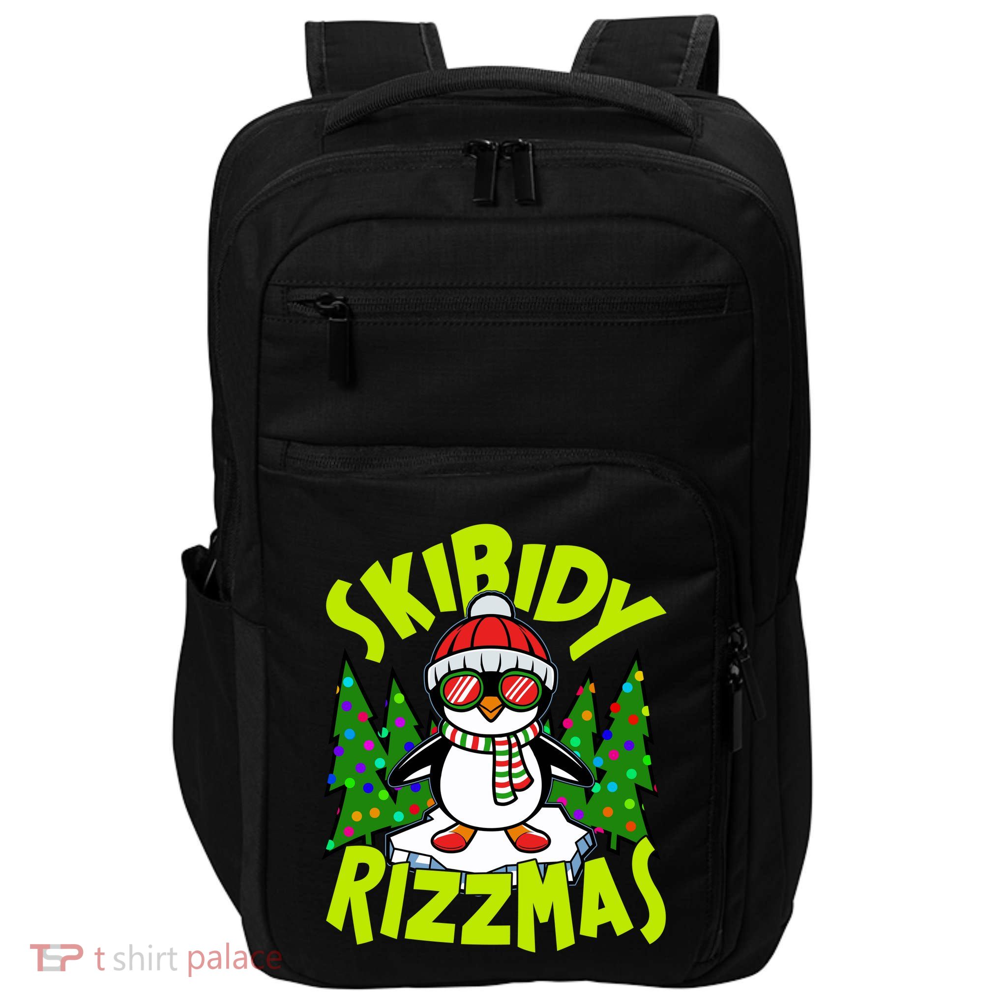 Skibidy Rizzmas Christmas Rizz Penguin Meme Impact Tech Backpack