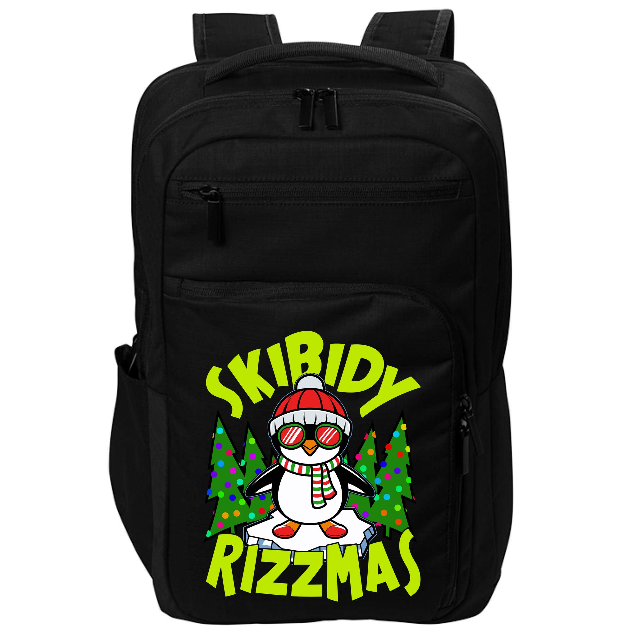 Skibidy Rizzmas Christmas Rizz Penguin Meme Impact Tech Backpack
