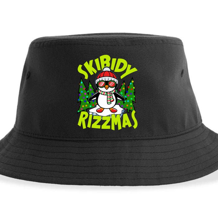 Skibidy Rizzmas Christmas Rizz Penguin Meme Sustainable Bucket Hat
