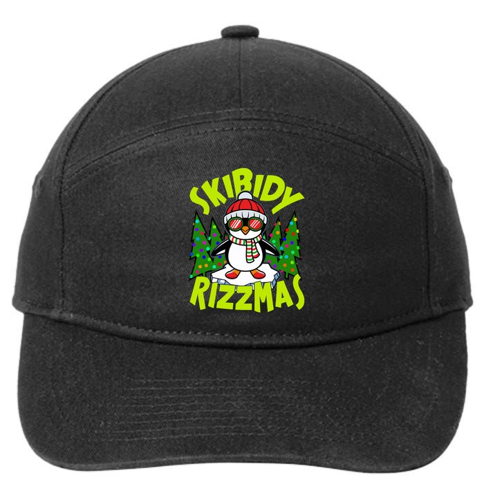 Skibidy Rizzmas Christmas Rizz Penguin Meme 7-Panel Snapback Hat
