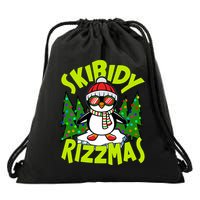Skibidy Rizzmas Christmas Rizz Penguin Meme Drawstring Bag