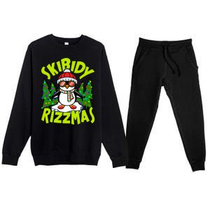 Skibidy Rizzmas Christmas Rizz Penguin Meme Premium Crewneck Sweatsuit Set