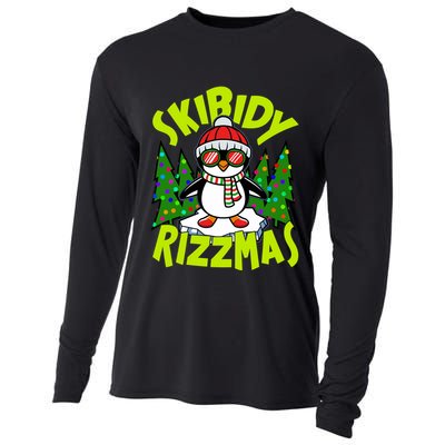 Skibidy Rizzmas Christmas Rizz Penguin Meme Cooling Performance Long Sleeve Crew