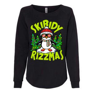 Skibidy Rizzmas Christmas Rizz Penguin Meme Womens California Wash Sweatshirt