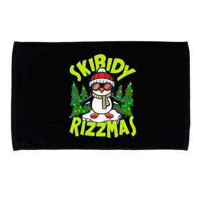 Skibidy Rizzmas Christmas Rizz Penguin Meme Microfiber Hand Towel