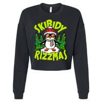 Skibidy Rizzmas Christmas Rizz Penguin Meme Cropped Pullover Crew