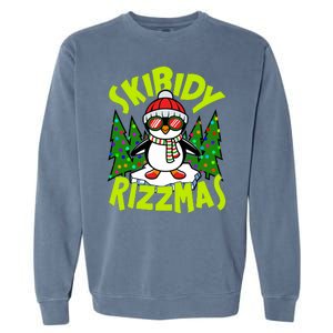 Skibidy Rizzmas Christmas Rizz Penguin Meme Garment-Dyed Sweatshirt